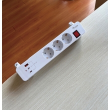 REGLETA ALIMENTACION EQUIP 245556 CON ABRAZADERA 3 TOMAS SCHUKO 2XUSB-C 1XUSB-A 20W BLANCO
