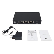SWITCH NO GESTIONABLE LEVEL ONE GEU-0525 5P  2.5GbE CARCASA METAL NO RACK