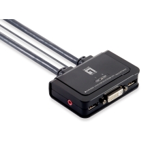 CONMUTADOR AUTOMATICO LEVEL ONE V/T/M 1a2 CPUs DVII USB CON AUDIO CABLES INCLUIDOS KVM-0260