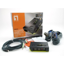CONMUTADOR AUTOMATICO SOBREMESA LEVEL ONE V/T/M 1a2 CPUs USB CON AUDIO CABLES INCLUIDOS