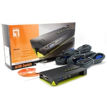 CONMUTADOR AUTOMATICO SOBREMESA LEVEL ONE V/T/M 1a4 CPUs USB CABLES INCLUIDOS