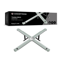 SOPORTE DE PORTATIL CONCEPTRONIC THANA11G ERGO HASTA 17.3" PLEGABLE 8 NIVELES MAX 5KG GRIS