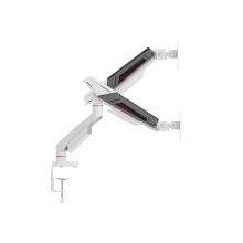 SOPORTE DE MESA GAMING EQUIP 650191 DOS PANTALLAS 17"-38" COLOR BLANCO HASTA 16KG POR PANTALLA