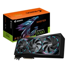 GIGABYTE AORUS GeForce RTX 5090 MASTER 32G Tarjeta Gráfica - 32GB GDDR7, 512 bits, PCI-E 5.0, 2655MHz Frecuencia Base, 3 x DP 2.1a, 1 x HDMI 2.1b, GV-N5090AORUS M-32GD