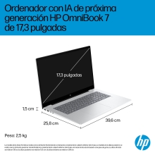 Portátil hp omnibook 7 ia 17 - dc0001nsx u5 - 226v -  16gb -  ssd 1tb -  17.3 pulgadas fhd -  w11h