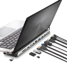 DOCKING USB-C NGS WONDERDOCK12PRO: WIN/MAC-DP-HDMI-VGA-LAN-USBC- 3XUSB3.0-USB-PD100W-SD/TF-JACK