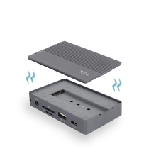 TooQ Caja externa para SSD M.2 NVMe/SATA + HUB USB-C 3.2 Gen2 con 2x USB-A 3.1 + 1x USB-A 2.0 + USB-C 3.2 Gen2 + HDMI 2.0 + RJ45 + SD/TF + AUDIO + USB-C PD 100W, Gris