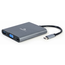 Gembird A-CM-COMBO6-01 base para portátil y replicador de puertos USB 3.2 Gen 1 (3.1 Gen 1) Type-C Gris