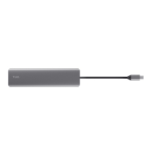 HUB USB-C TRUST DALYX 7 EN 1 ALUMINIO 2HDMI 4K  1DP 2xUSB-A 3.2 1xUSB-C PD 100W LECTOR SD MICROSD