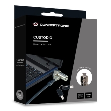 CABLE DE SEGURIDAD CONCEPTRONIC NANO CUSTODIO02BNM CON LLAVE COMPATIBLE CON LLAVE MAESTRA