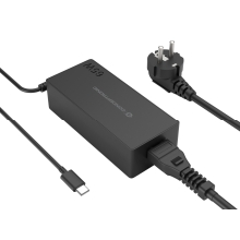 Cargador USB-C GAN Conceptronic OZUL09BE 65W PD cable integrado USB-C 1.8m Negro