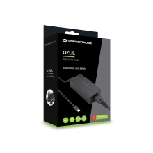 Cargador USB-C GAN Conceptronic OZUL09BE 65W PD cable integrado USB-C 1.8m Negro