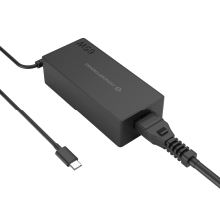 Cargador USB-C GAN Conceptronic OZUL09BE 65W PD cable integrado USB-C 1.8m Negro