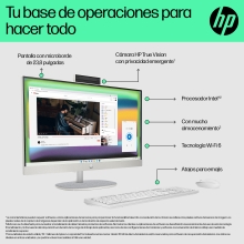 HP 24 -cr0130ns PC Intel® Core i5 i5-1335U 60,5 cm (23.8") 1920 x 1080 Pixeles PC todo en uno 16 GB DDR4-SDRAM 512 GB SSD FreeDOS Wi-Fi 6 (802.11ax) Blanco