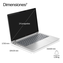 Portatil hp probook 4 g2i notebook ai core 7 - 350 -  32gb -  ssd 512gb -  14 pulgadas fhd+ -  w11p