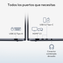 ASUS Zenbook 14 OLED UX3480AA-SU535W - Ordenador Portátil " WQXGA+ 120Hz (Intel Core Ultra 7 355, 24GB RAM, 512GB SSD, Graphics, Windows 11 Home) Azul ártico - Teclado QWERTY español