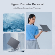 ASUS Zenbook 14 OLED UX3480AA-SU535W - Ordenador Portátil " WQXGA+ 120Hz (Intel Core Ultra 7 355, 24GB RAM, 512GB SSD, Graphics, Windows 11 Home) Azul ártico - Teclado QWERTY español