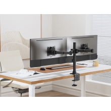 SOPORTE DE MESA EQUIP 650177 PARA 2 PANTALLAS 13"-35" DE BRAZO INCLINABLE Y GIRATORIO 360Âº MAX. VESA