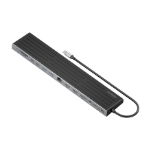 Docking USB-C AISENS 13 en 1, 2xHDMI 1xDisplayPort 1xRJ45 3xUSB-A 2xUSB-C 1xUSB-C PD 1xSD 1xMicro SD 1xAudio