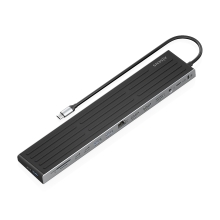 Docking USB-C AISENS 13 en 1, 2xHDMI 1xDisplayPort 1xRJ45 3xUSB-A 2xUSB-C 1xUSB-C PD 1xSD 1xMicro SD 1xAudio