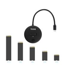 TooQ Docking Station USB-C 3.2 Gen 2x1 para SSD M.2 NVMe PICe, Negra