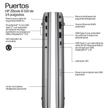 Portatil hp zbook 8 g2i mobile workstation copilot+ pc u7 - 356h -  32gb -  ssd 1tb -  14 pulgadas fhd+ -  w11p