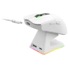 MOUSE MARS GAMING WIRELESS Y BLUETOOTH MMW-ELITEW TRI-MODE 2.4GHZ BT 5.4 6 BOTONES 20000 DPI BLANCO