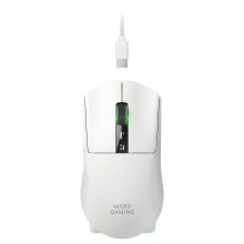 MOUSE MARS GAMING WIRELESS Y BLUETOOTH MMW-ELITEW TRI-MODE 2.4GHZ BT 5.4 6 BOTONES 20000 DPI BLANCO