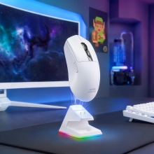 MOUSE MARS GAMING WIRELESS Y BLUETOOTH MMW-ELITEW TRI-MODE 2.4GHZ BT 5.4 6 BOTONES 20000 DPI BLANCO