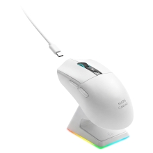 MOUSE MARS GAMING WIRELESS Y BLUETOOTH MMW-ELITEW TRI-MODE 2.4GHZ BT 5.4 6 BOTONES 20000 DPI BLANCO