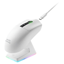 MOUSE MARS GAMING WIRELESS Y BLUETOOTH MMW-ELITEW TRI-MODE 2.4GHZ BT 5.4 6 BOTONES 20000 DPI BLANCO