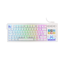 TECLADO MARS GAMING MKMASTERWES USB-C/A TKL SMARTDECK 6 TECLAS LCD SOPORTE GIF RGB CABLE 1.5M BLANCO