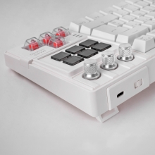 TECLADO MARS GAMING MKMASTERWES USB-C/A TKL SMARTDECK 6 TECLAS LCD SOPORTE GIF RGB CABLE 1.5M BLANCO