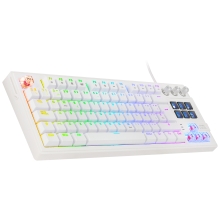 TECLADO MARS GAMING MKMASTERWES USB-C/A TKL SMARTDECK 6 TECLAS LCD SOPORTE GIF RGB CABLE 1.5M BLANCO