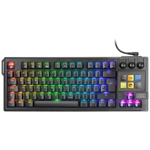 TECLADO MARS GAMING MKMASTERES USB-C/A TKL SMARTDECK 6 TECLAS LCD SOPORTE GIF RGB CABLE 1.5M NEGRO