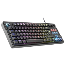 TECLADO MARS GAMING MKMASTERES USB-C/A TKL SMARTDECK 6 TECLAS LCD SOPORTE GIF RGB CABLE 1.5M NEGRO