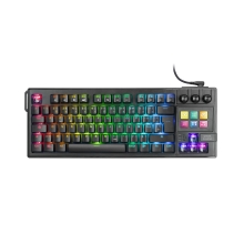 TECLADO MARS GAMING MKMASTERES USB-C/A TKL SMARTDECK 6 TECLAS LCD SOPORTE GIF RGB CABLE 1.5M NEGRO