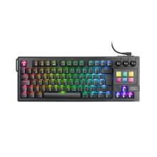TECLADO MARS GAMING MKMASTERES USB-C/A TKL SMARTDECK 6 TECLAS LCD SOPORTE GIF RGB CABLE 1.5M NEGRO