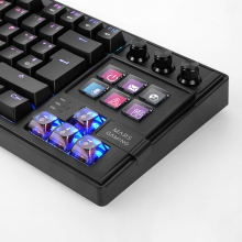 TECLADO MARS GAMING MKMASTERES USB-C/A TKL SMARTDECK 6 TECLAS LCD SOPORTE GIF RGB CABLE 1.5M NEGRO