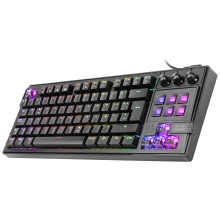 TECLADO MARS GAMING MKMASTERES USB-C/A TKL SMARTDECK 6 TECLAS LCD SOPORTE GIF RGB CABLE 1.5M NEGRO