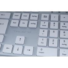 TECLADO MOUSE Y ALFOMBRILLA WIRELESS TACENS ZENITHWFR LOW PROFILE TECLA COPILOT 3200DPI BLANCO