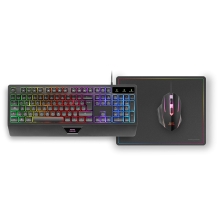 TECLADO MOUSE Y ALFOMBRILLA MARS GAMING MCP124 FRANCES RGB H-MECH, MOUSE HUANO RGB 3200dpi,