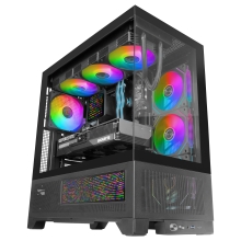 CAJA ATX MARS GAMING MCLCDX NEGRO CRISTAL TEMPLADO CONTINUO LCD GPU 425mm 3x2.5 o 3x3.5