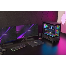 CAJA ATX MARS GAMING MCLCDX NEGRO CRISTAL TEMPLADO CONTINUO LCD GPU 425mm 3x2.5 o 3x3.5
