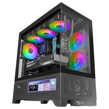 CAJA ATX MARS GAMING MCLCDX NEGRO CRISTAL TEMPLADO CONTINUO LCD GPU 425mm 3x2.5 o 3x3.5