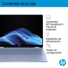 HP 14-FP0007NSX ULTRA 5 325 512GB 16GB 14.0IN WIN11 120U 35,6 cm (14") Pantalla táctil 2K LPDDR5-SDRAM SSD Wi-Fi 6 (802.11ax) Windows 11 Home Azul