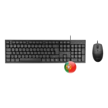 TECLADO Y MOUSE TACENS USB ANIMA ACP02PT 1600 DPI SILENCIOSO PORTUGUES NEGRO
