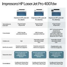 Impresora laser hp laserjet pro 4007dw monocromo duplex