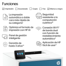 Impresora laser hp laserjet pro 4007dw monocromo duplex