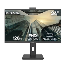 Monitor Nilox NXM24RWEB02B 24" IPS 120Hz 4MS webcam multimedia VGA DP HDMI Negro